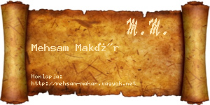 Mehsam Makár névjegykártya